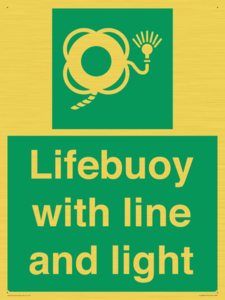 Lifebuoy with line and light
